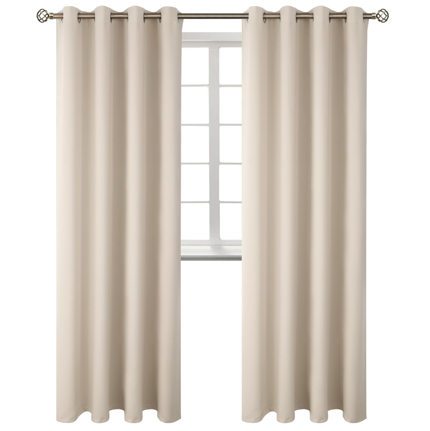 BGment Champagne Room Darkening Curtains 95 Inch for Living Room - 2 Panels