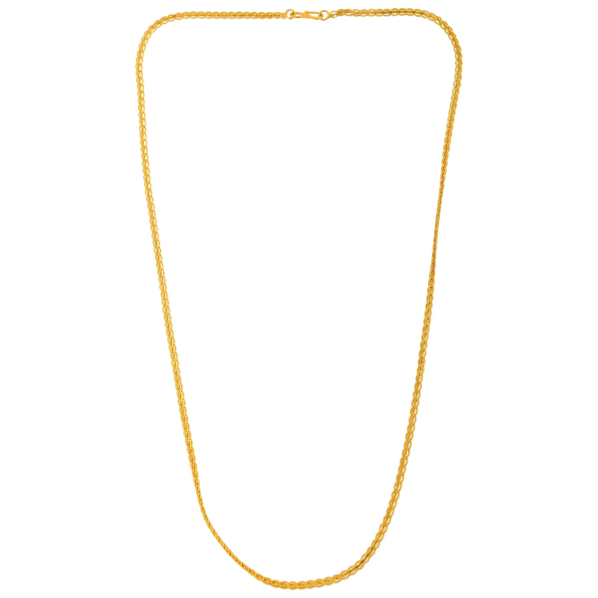 Admier micron gold plated brass oval links design fashion chain necklace for men women(ACCN0115)