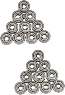 SOLUSTRE 20 Peças Rolamentos Skate Rolamentos De Skate Rolamentos Radiais De Ranhura E Rolamento De Vedação Profundo Rolamento De Esferas De Sulco Profundo Rolamento De Esferas De 5Mm