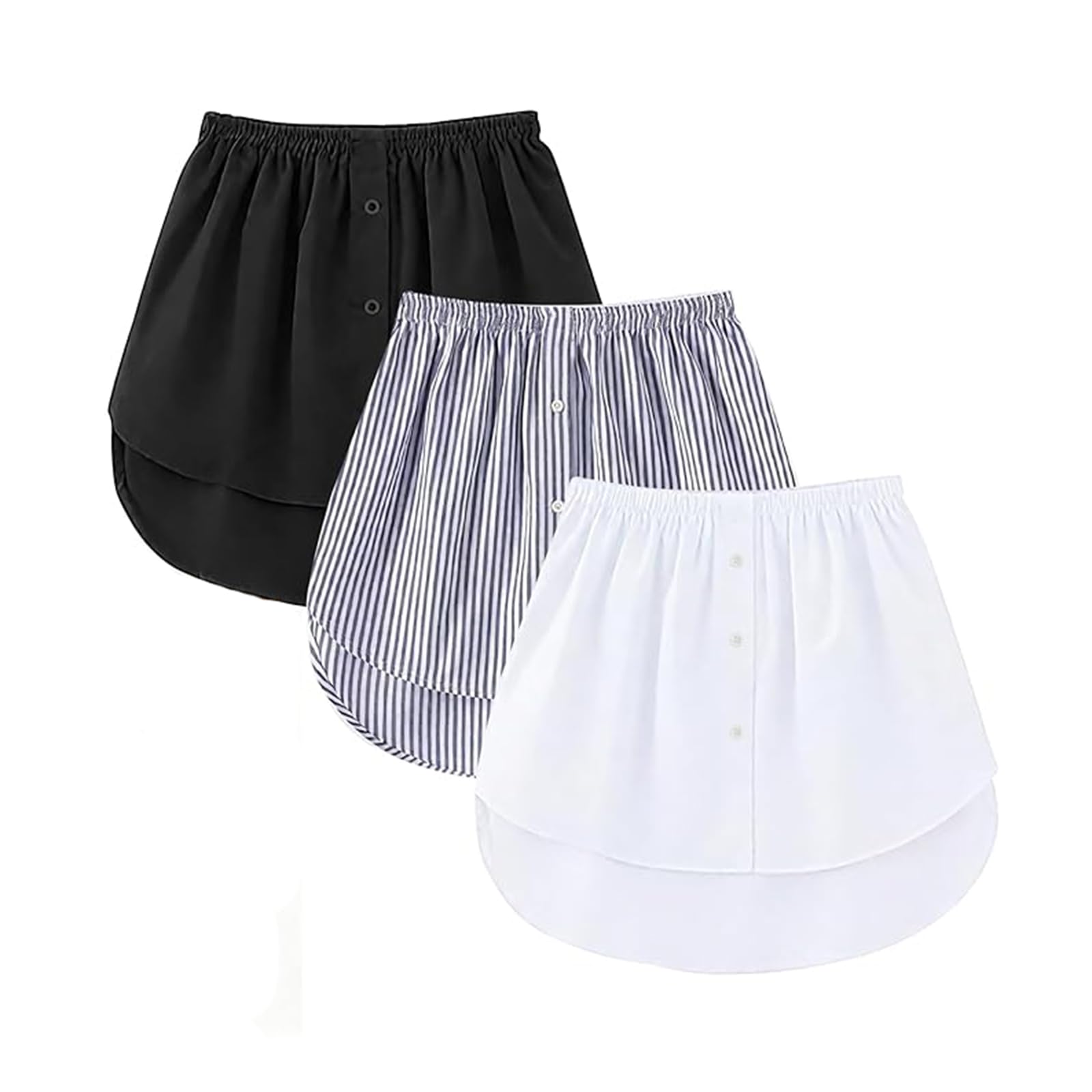 Extensiones de camisa para mujer pack de 3 minifaldas ajustables de algodon 2