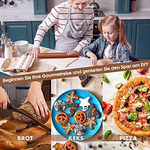 Foto von Nudelholz, Teigroller aus ebenholz geeignet für die Herstellung von Pizza Teigwaren und Gebäck stabil langlebig perfektes Backzubehör (2 Stück Set)