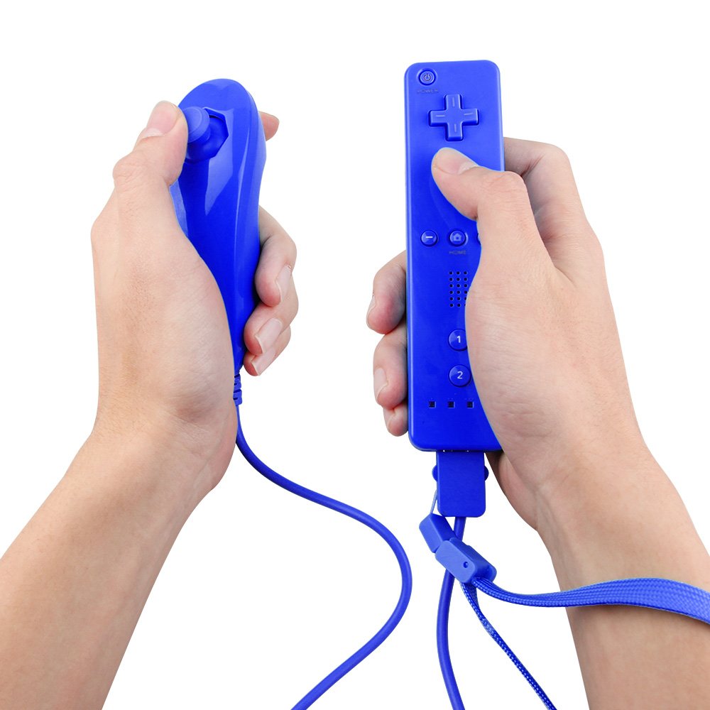 Wii Remote Controller Zoewal FA04 wii remote with Silicon Case Wrist Strap for Wii u Games(Dark Blue)