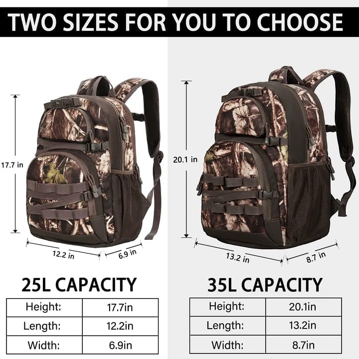 Hunting Backpack, Camo Outdoor Hunting Pack for Bow or Rifle with Holder, for Hunting, Camping, Hiking - Image 7