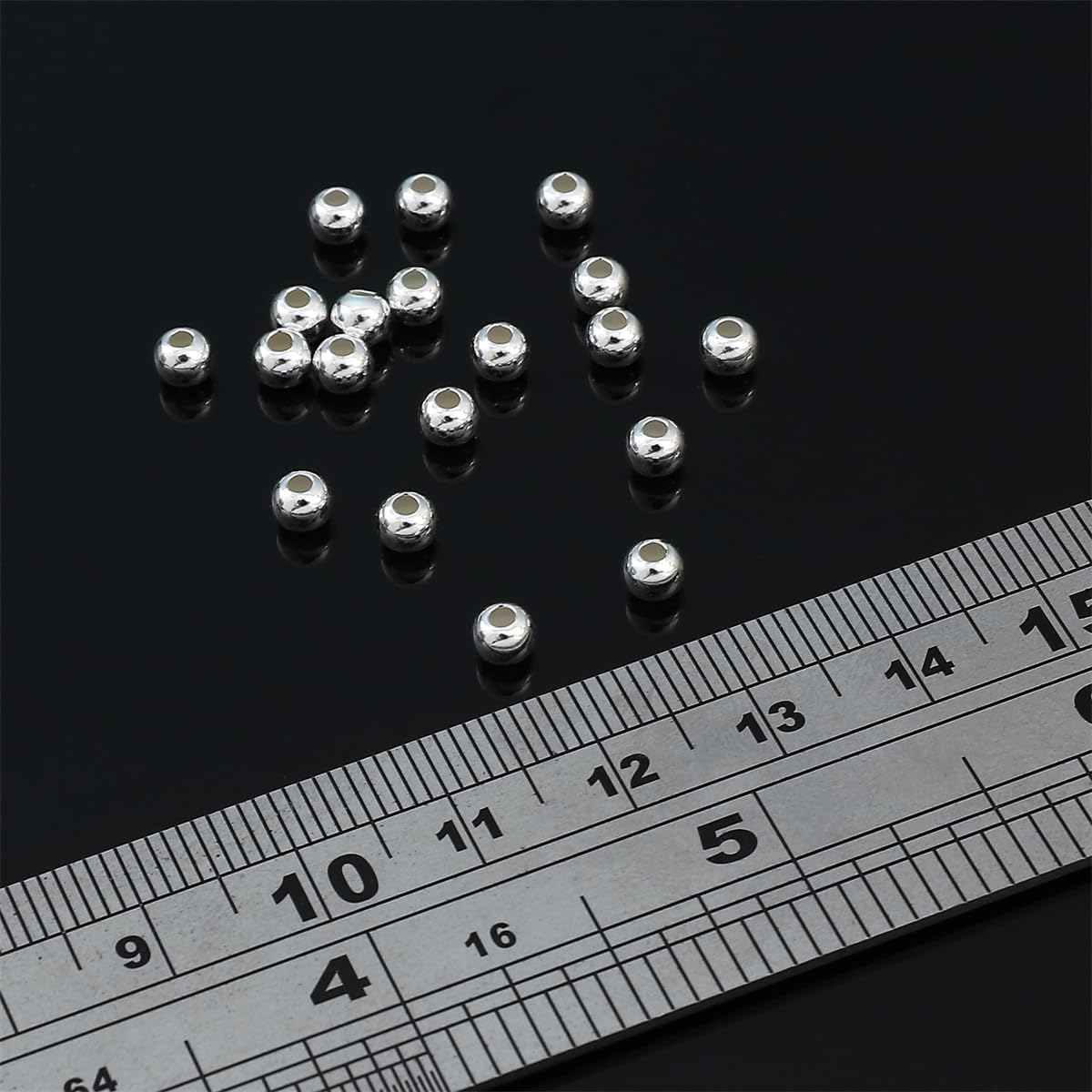 925 Sterling Silver Round Beads 4mm 20pcs for Jewelry Making Findings - Image 5