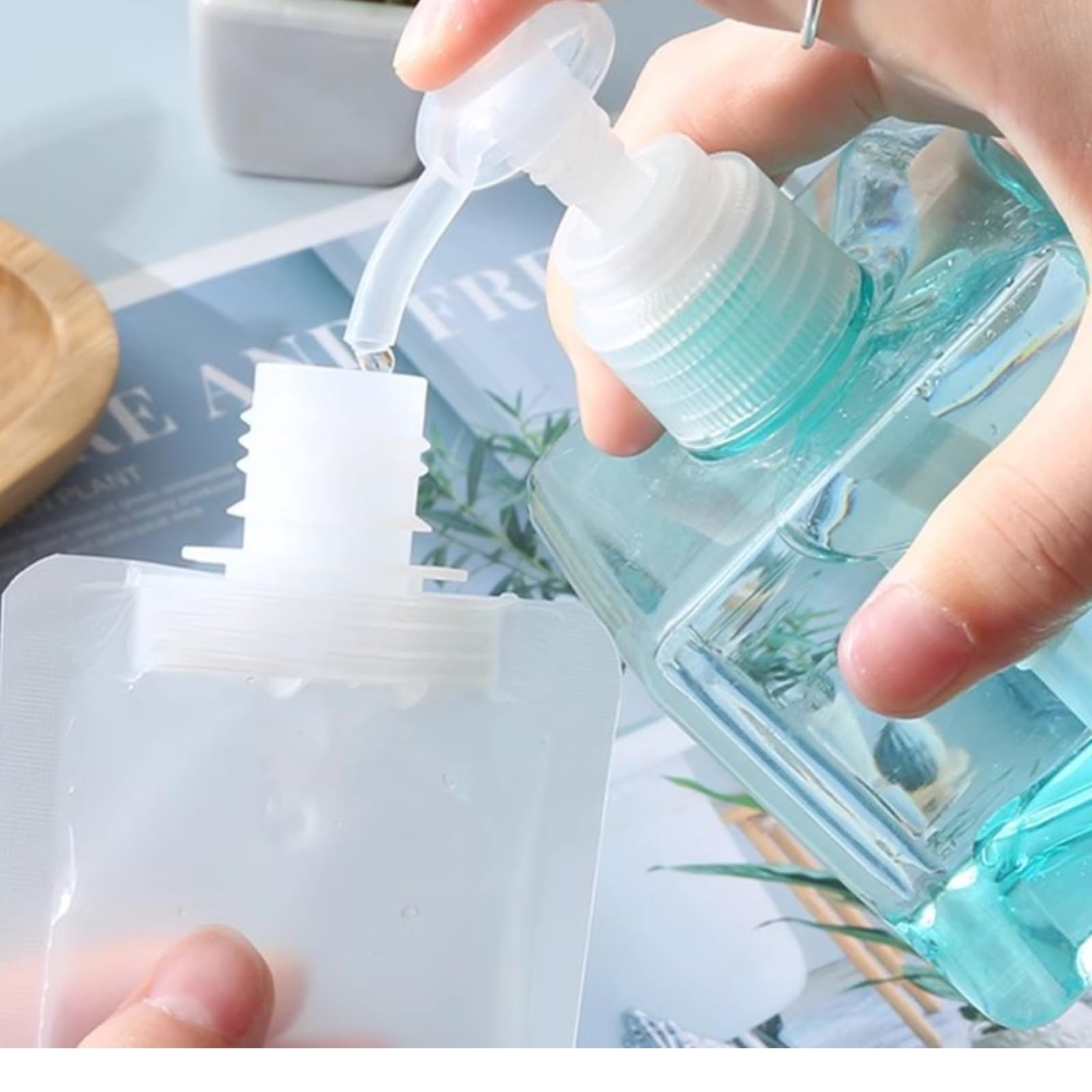 Leak-proof travel toiletries set, thickened plastic, leak-proof, refillable, with labels and transparent toiletry bag - Image 4