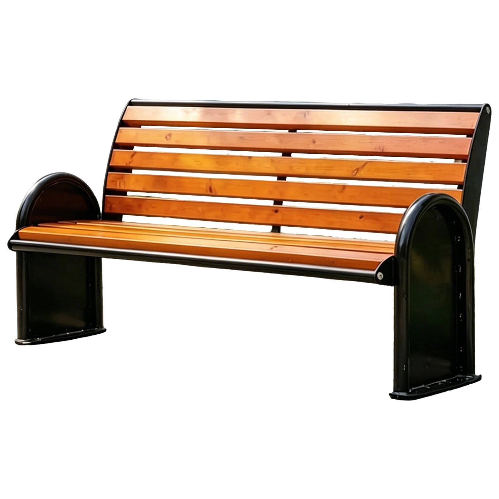 Ławka Ogrodowa Drewniane Listwy i Aluminiowe Nogi z Obciążeniem do 300 kg na Taras Balkon Park, Brązowy 120 cm