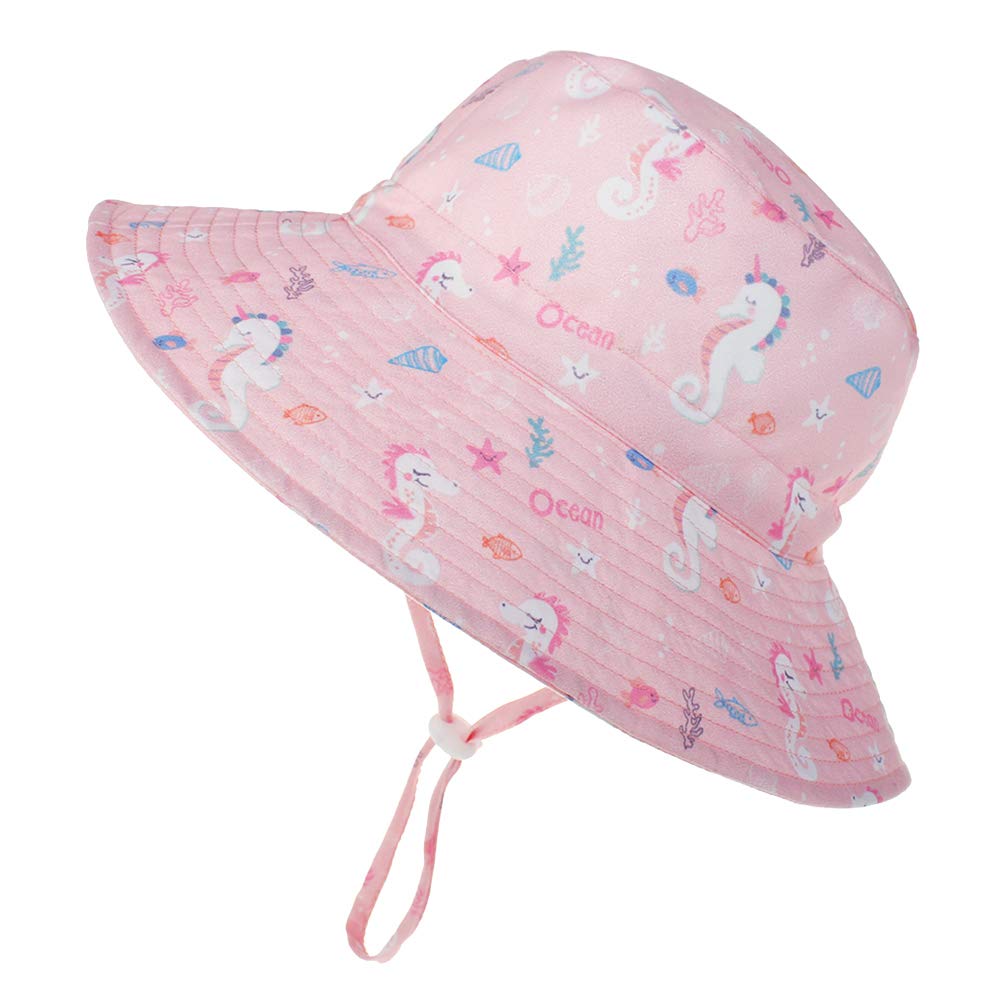 Happy Cherry Bebé Sombrero Pescador para Niños Niñas Primavera Verano Bucket Hat Infantil Gorra de Sol con ala de Estampado de Dinosaurio para Playa Viajes Vacaciones Algodón - 6 Meses-8 Años