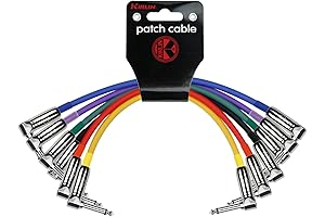 Cable IP6-243PN-01 - 1 Foot - Right Angle 1/4-Inch Plugs Colored Patch Cable