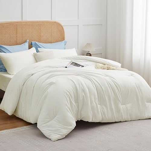 Miniatura 32 de CozyLux - Juego de edredón Queen de color gris claro, 3 piezas; juego de cama sólido, transpirable y acolchado de lujo, suave y esponjoso