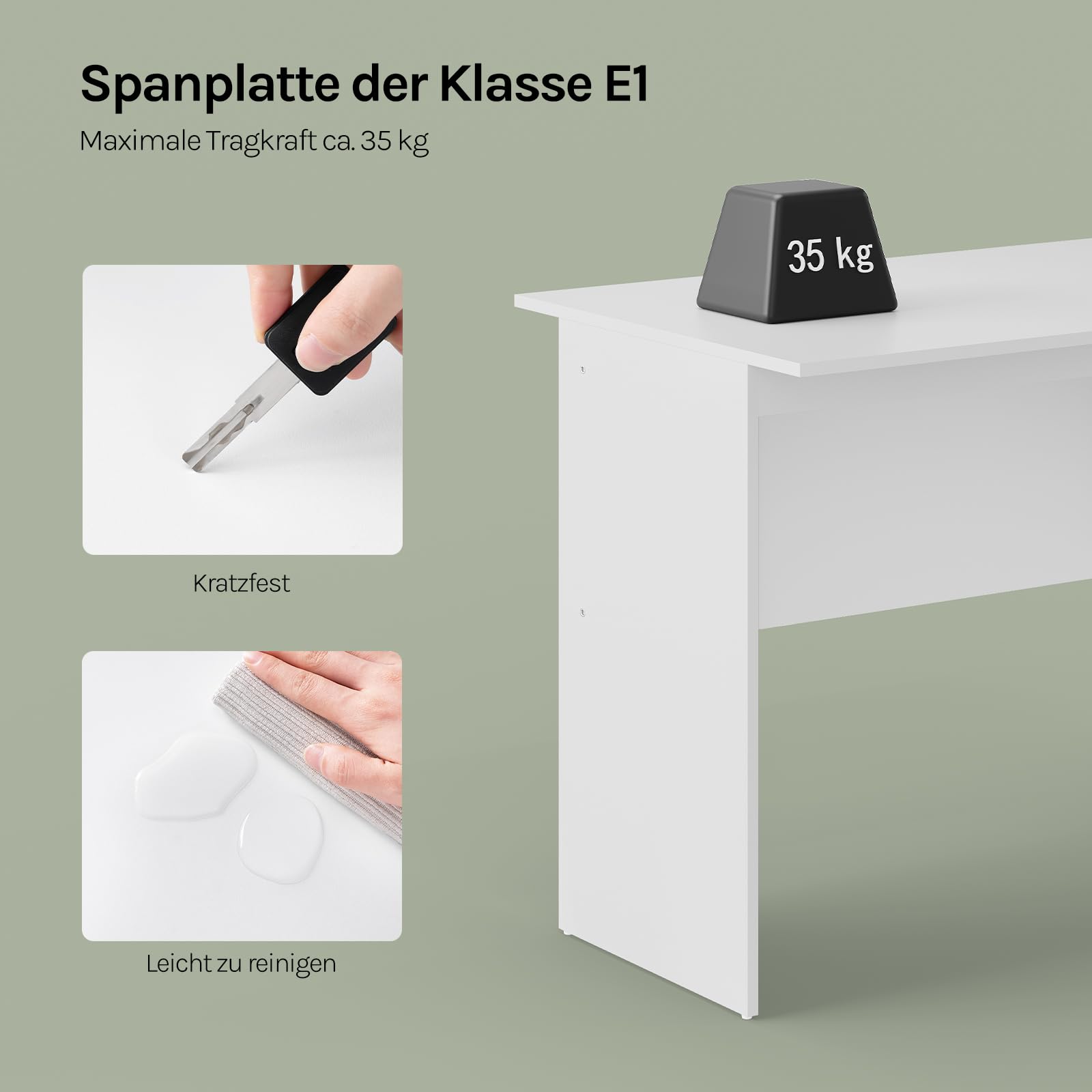 WOLTU Schreibtisch mit 3 Schubladen, Computertisch Weiß, 120x60x75 cm | Geeignet für Kinder und Erwachsene, Computer und Büroarbeit, für Homeoffice Arbeitszimmer, Schlafzimmer und Wohnzimmer