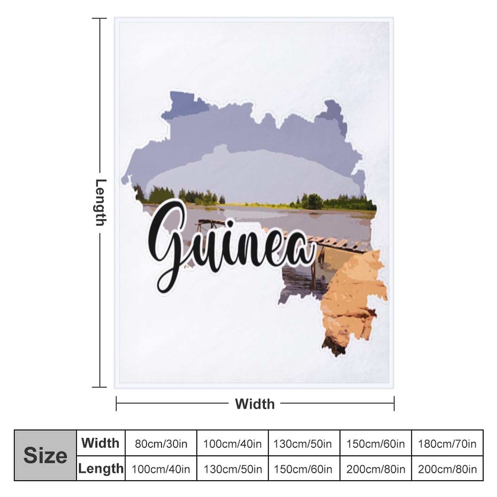 Manta suave y mullida de Guinea de 60 x 80 pulgadas, suave y mullida, impresión artística de la nación, regalo de hito, manta de franela de vellón para cama de mascotas, sofá, oficina,