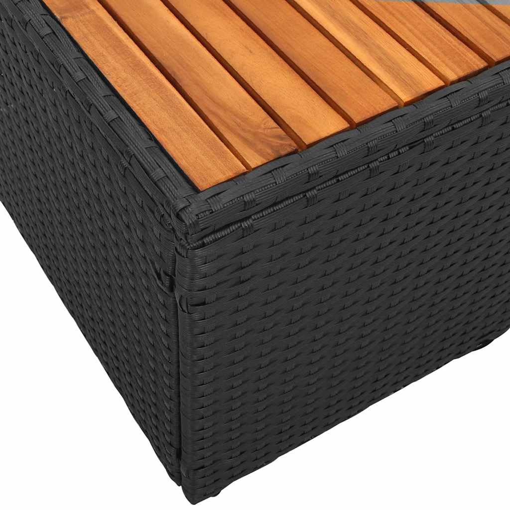 Sofa ogrodowa, czarna, 184 x 62 x 85 cm, polirattanowa sofa outdoorowa ze stalową ramą, 2-osobowy mebel wypoczynkowy do ogrodu, na taras, balkon, odporna na warunki atmosferyczne