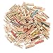 DECORA 3.5cm/1.38in Colorful Painted Wood Clothespin 100 Pieces for Photo Clips Scrap Booking Crafts Gift Wrapping