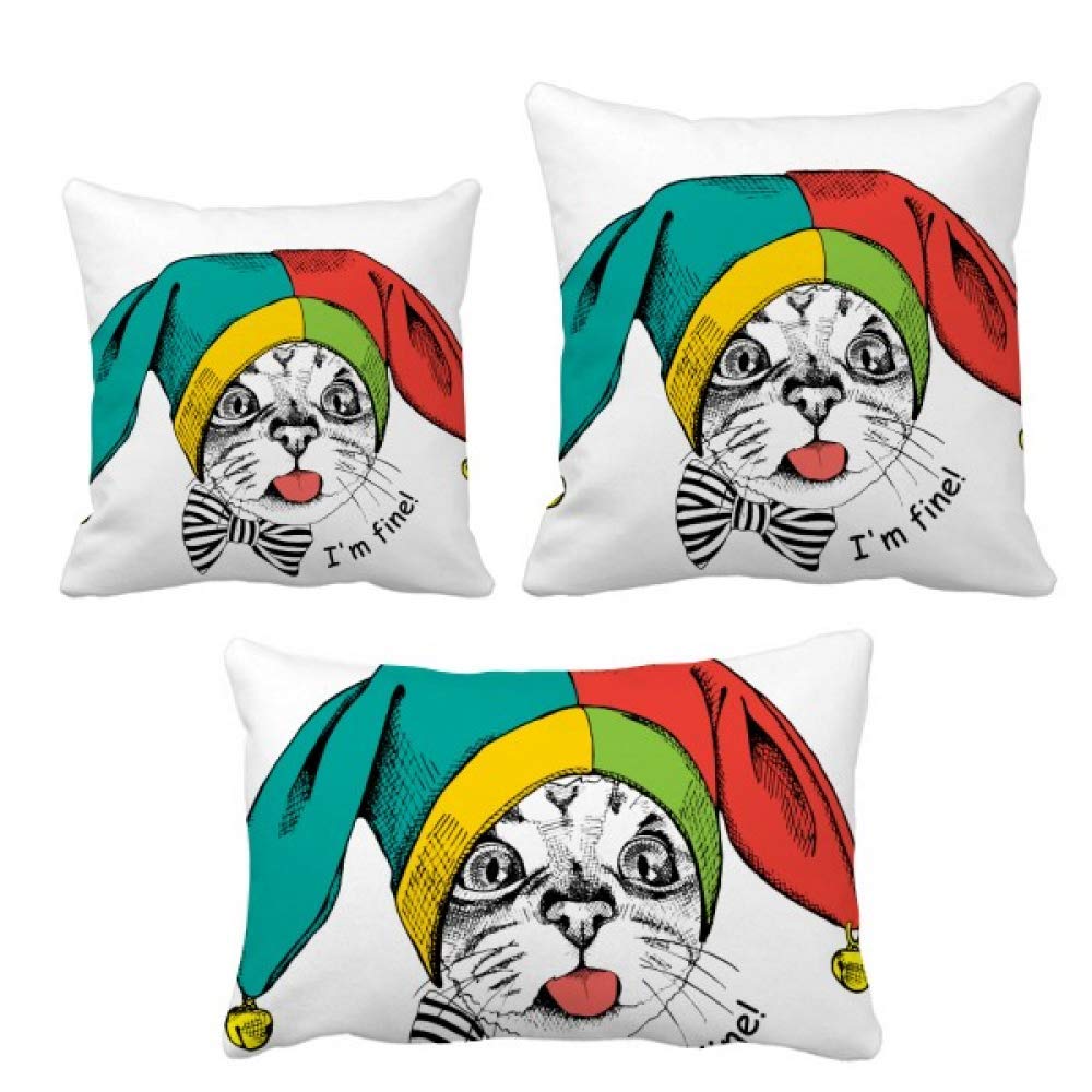 Housse de coussin chat drôle pour canapé et coin lecture