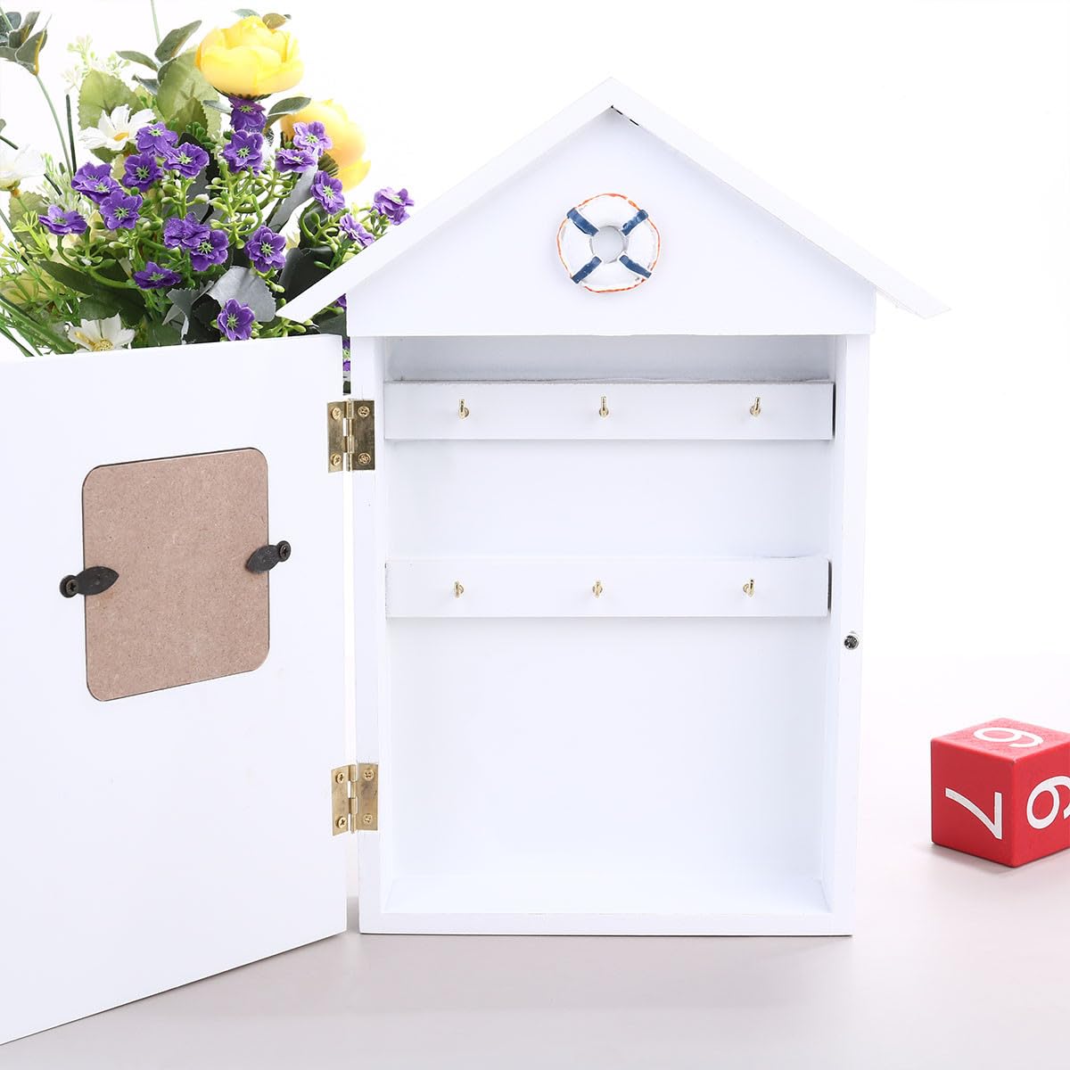 IMIKEYA Porta Costiero Forma a in Chiavi Sintetico Bianco Ganci Decorazione in per Corridoio e