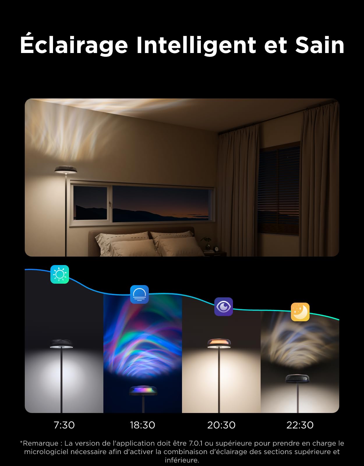 Govee Lampadaire Salon à Trois Zones Indépendantes, RGBIC d'Éclairage Ondulé Blanc Chaud & Froid, Compatible avec Matter et Alexa, 80+ Modes Scène, 1000lm, 2700-6500K, Idéal pour Salon, Chambre,Bureau