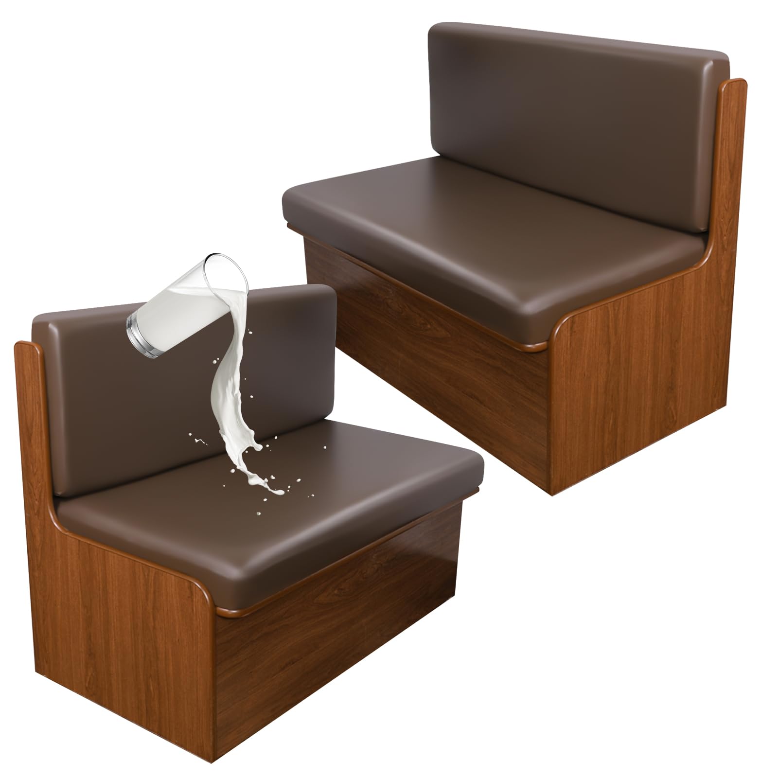 FUANGUI RV Dinette Cushion Covers, Waterproof PU Leather Stretch Camper Booth Seats Replacement RV Cushion Covers Washable Sofa Furniture Protector