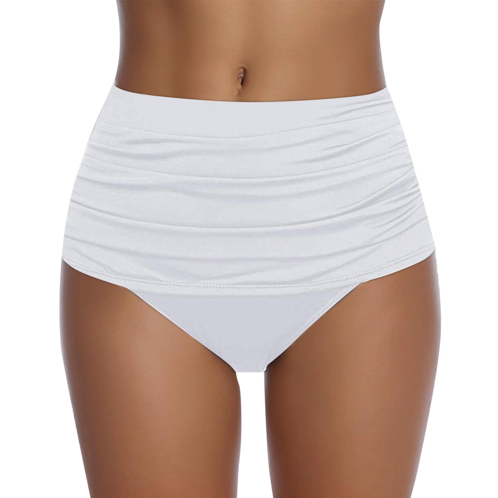 Bikini Mujer Culotte Talle Alto Drapeado Reductora Abdomen Natación Slip de Baño