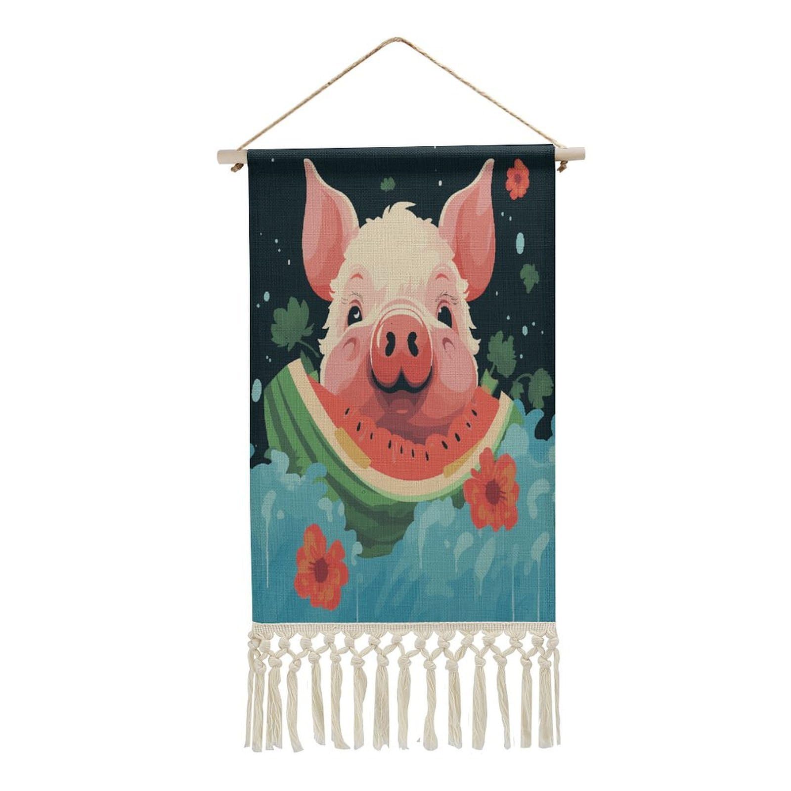 Adfgyerh Style Smiling (24) Tapestry With Tassels Cotton And Linen Hanging Posters, Wall Art For Travel Gift, Wall Tapestry For Office Home Decor Bedroom Living Room Decor