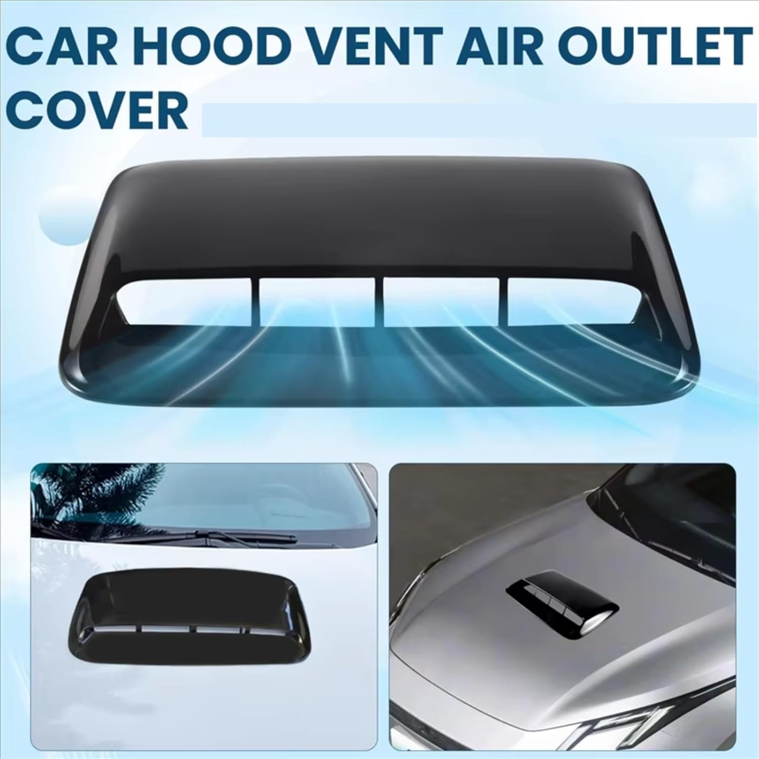 Hood Scoops Car Universal Hood Vent Air Outlet Cover Hood Scoop Air Flow Intake Vent Cover Compatible with Infiniti