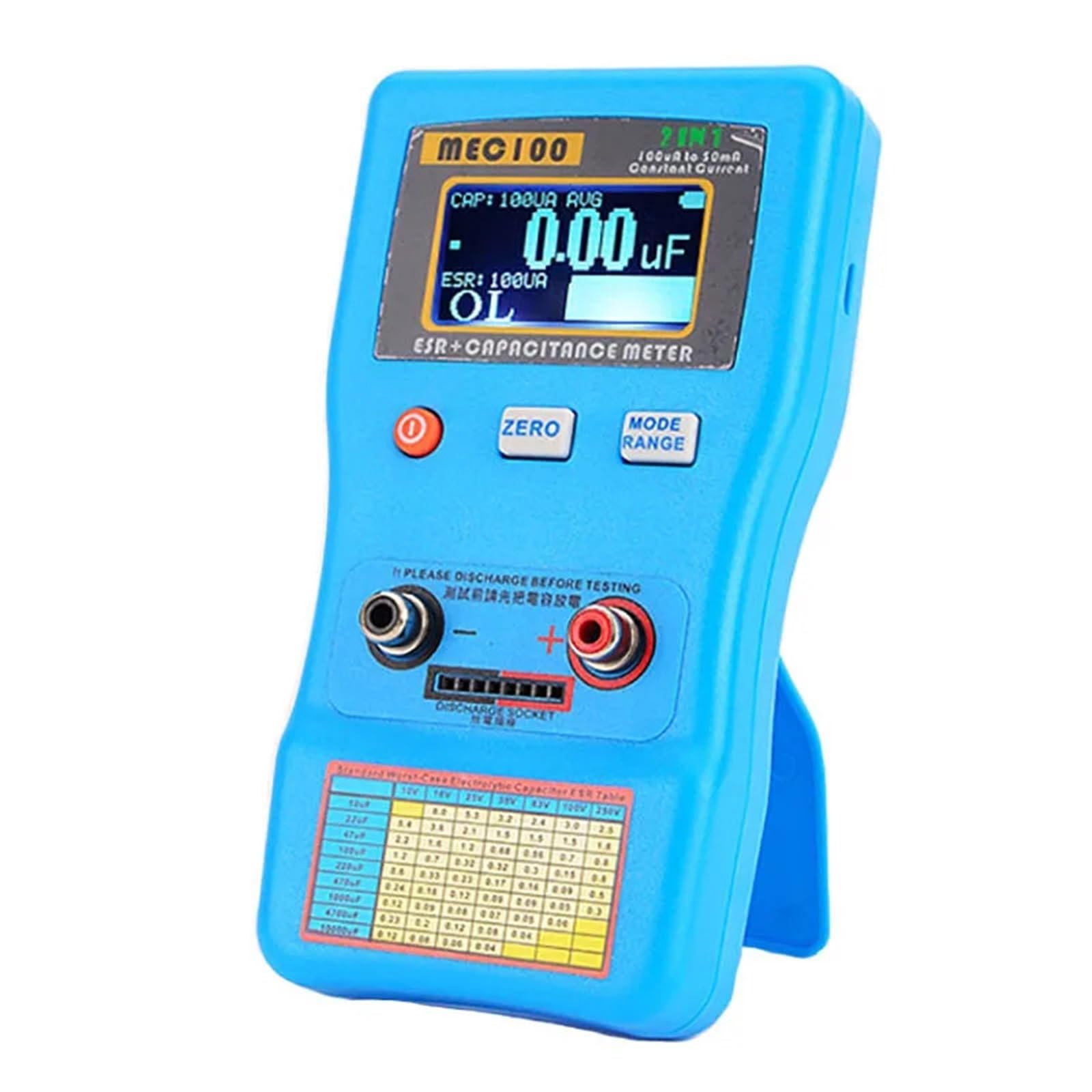 Probador de carga Electrónica, Analizador de capacitancia alta precisión pantalla Digital rango automático condensador electrolítico medidor ESR MEC-100