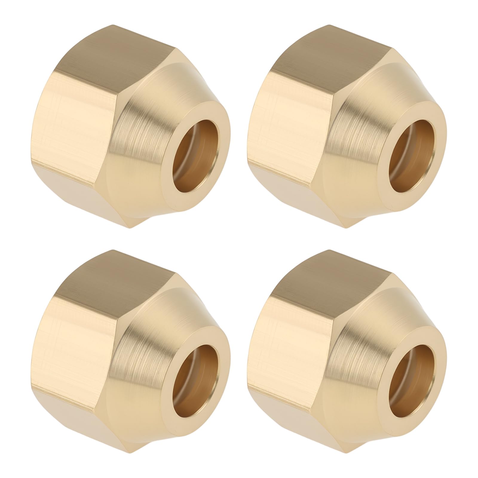 EMSea 4pcs 6MM M12x1.25 Thread Brass Flare Reducing Nuts for Refrigeration HVAC, Heating, Industrial Piping Systems