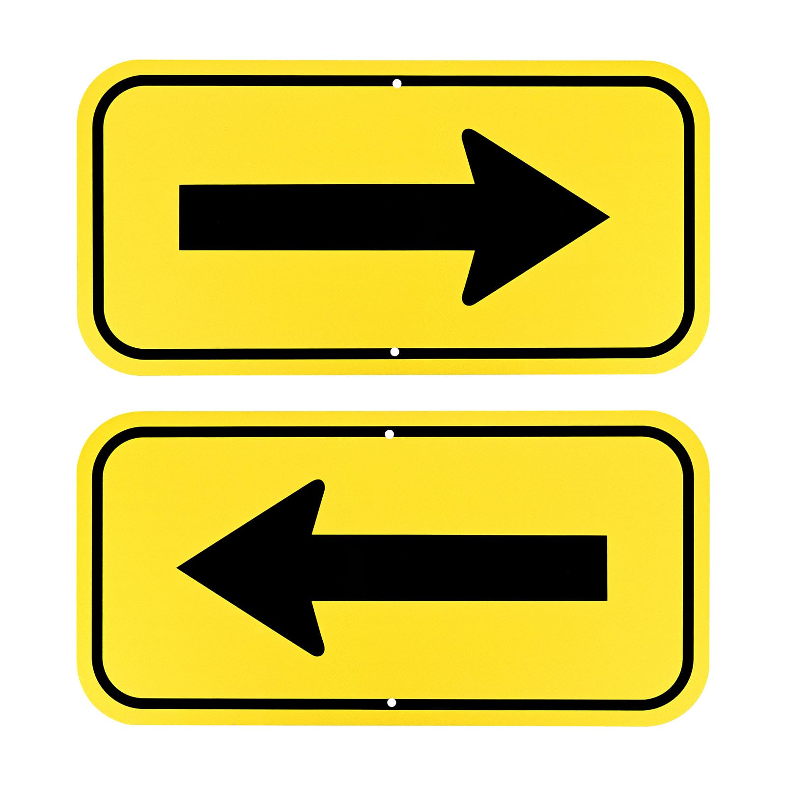 M METERXITY 2-Pack Black Arrow Signs 12x6" Aluminum, Yellow on Black