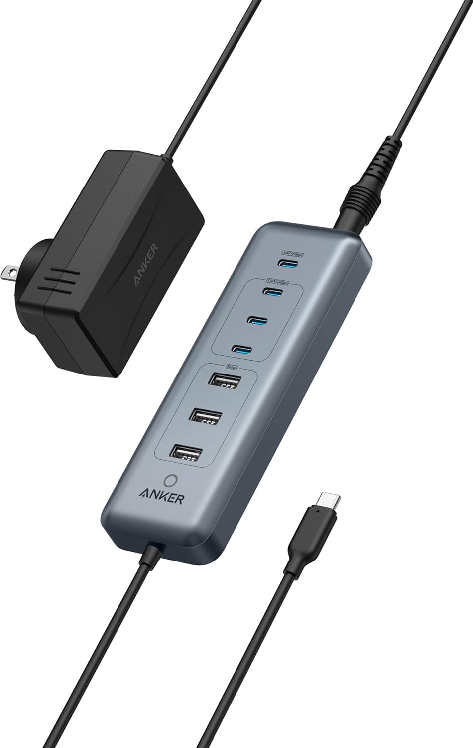 Anker USB-C データ ハブ (8-in-1, 5Gbps) 高速データ転送 最大100W充電 USB PD対応 45Wアダプタ付属 USB-Cポート USB-Aポート搭載 Macbook/iPad/カメラ他対応