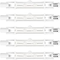 Vista 1 de R7S - Bombillas halógenas de 100 W, regulables, 120 V, 3.071 in, tipo T3 J, con larga vida útil, bombillas lineales de doble extremo blanco cálido
