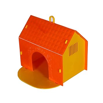 PAXIDAYA Classic Plastic Material Bird House Nestbox - Set of 1 House |Yellow & Orange |