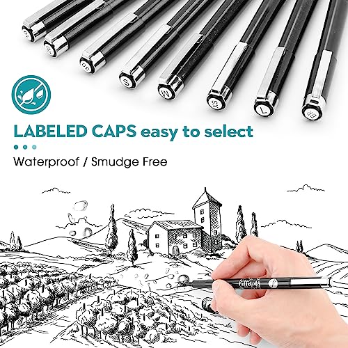 Yisan Hand Lettering Pens,Calligraphy Pens,Brush Markers Set,Black,For Beginners Writing, Art Drawings,70306 #TOP2