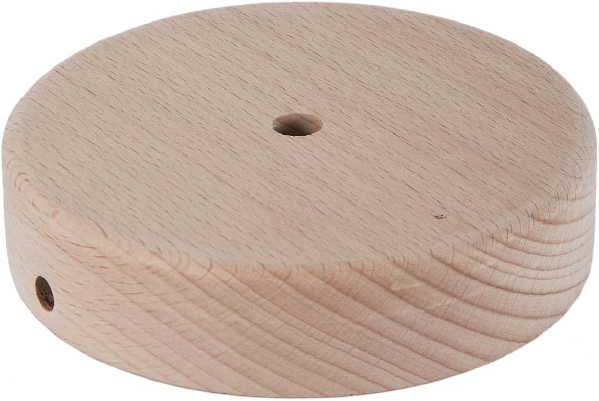 B&P Lamp® 6 Inch Diameter Disc Shaped Wooden Lamp Base, Unfinished