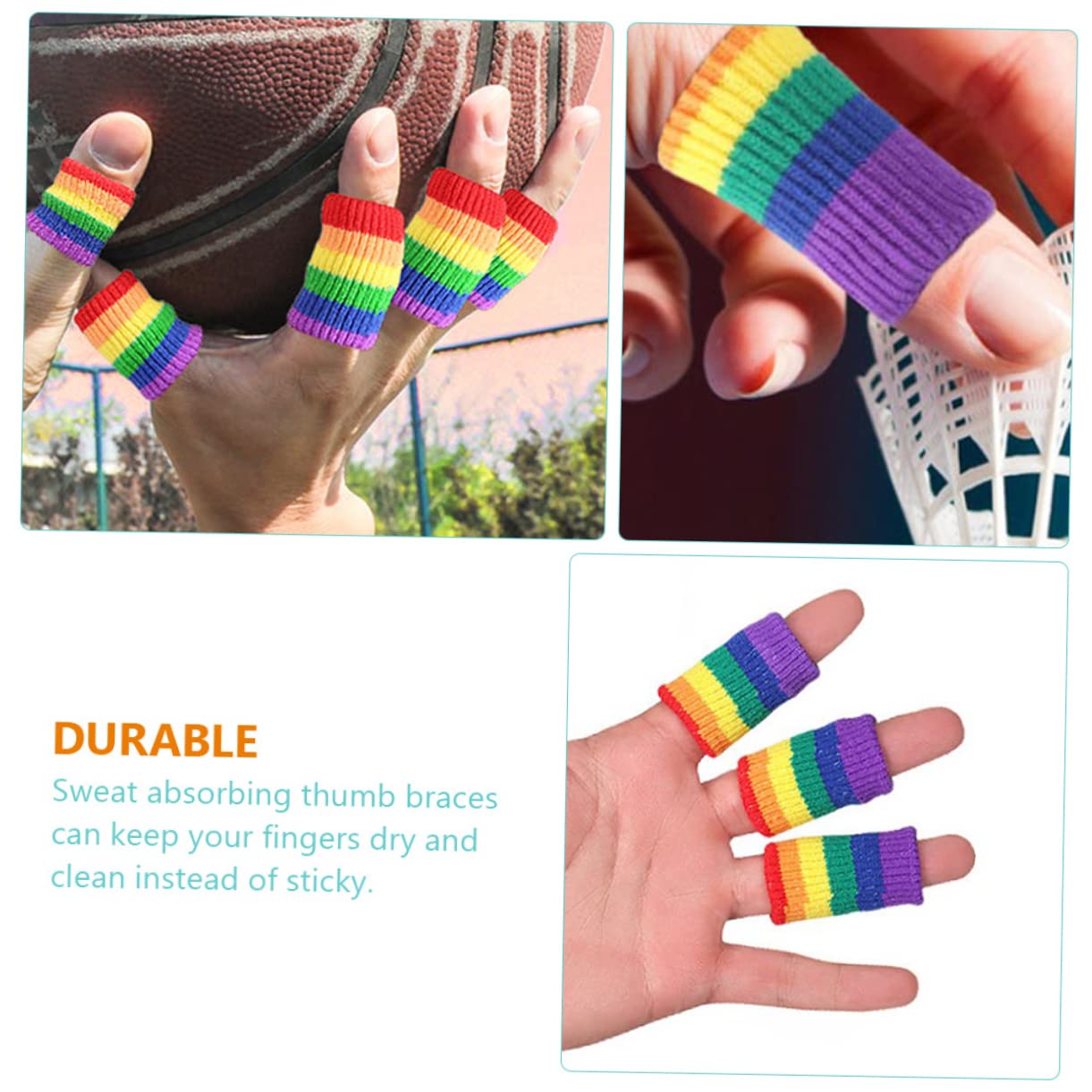 Alipis 20Pcs Finger Sleeves Elastic Sports Finger Protectors for Basketball Tennis Flexible Finger Covers to Prevent Calluses Breathable Sweat Absorbing Design