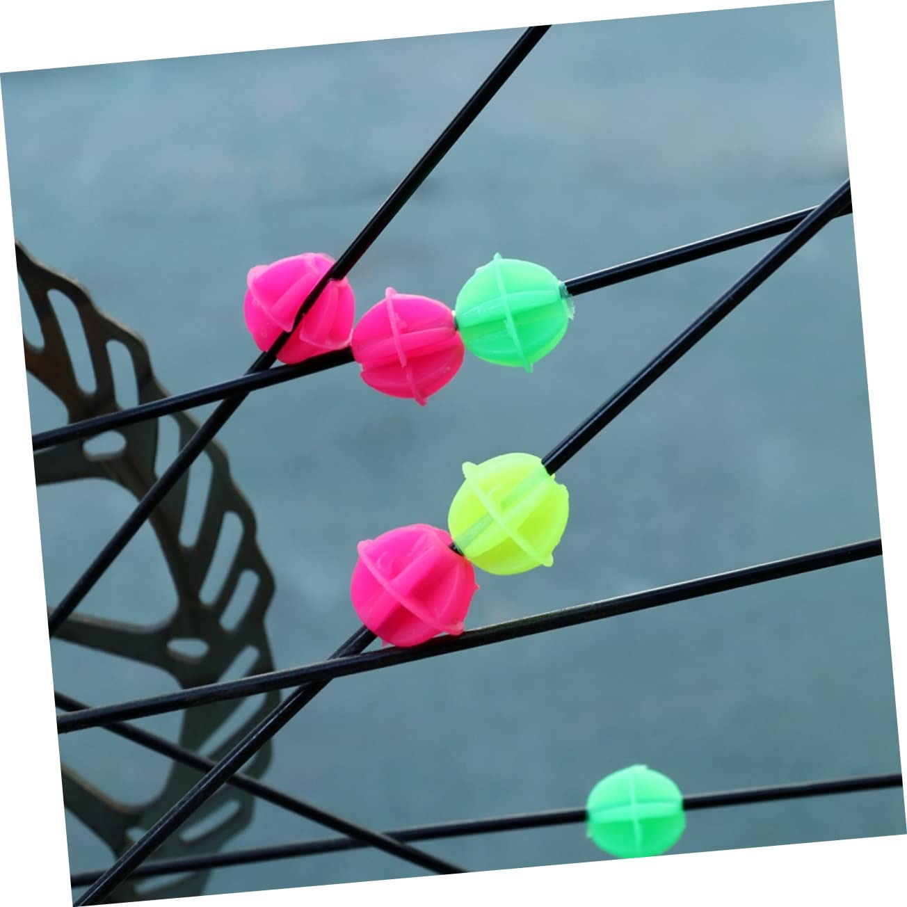 Hemoton 72Pcs Luminous Bike Wheel Beads Plastic Clip Decorations for Bicycles Easy Installation Front Rear Wheels for Cycling Decor Bike