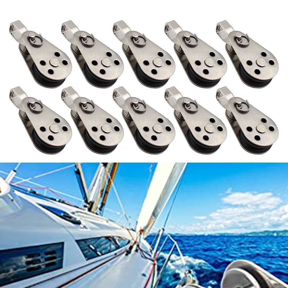 Poulie en nylon et acier inoxydable de 25 mm pour bateau, voile, kayak, équipement marin (316)