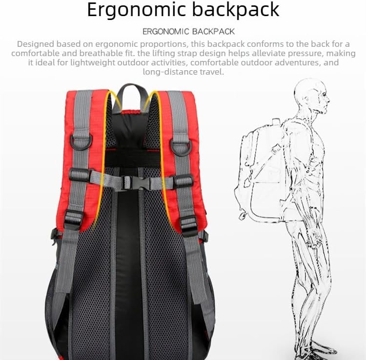 Lightweight External Backpack for Hik Camp Trekk Durable Waterproof Daypack Men Women Outdoor Sports Travel (Orange)