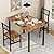 AWQM 3 Piece Dining Table Set, Small Industrial Kitchen Table and 2 Chairs, Kitchen Breakfast Dining Table Set, Breakfast Table Set for Dining Room, Living Room, Apartment, Small Space, Brown