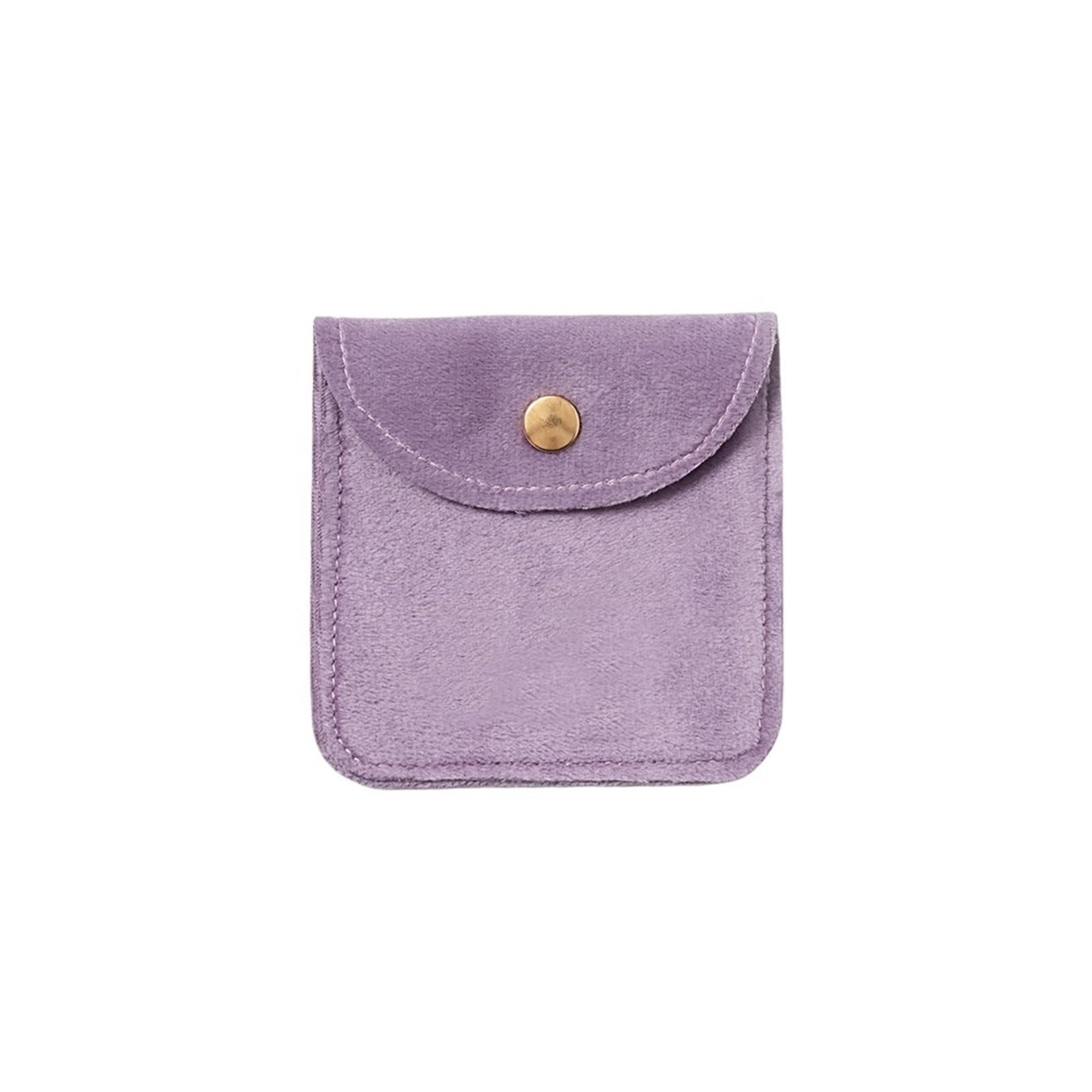 WEOKDFHA Jewelry Storage Bag 10Pcs Velvet Jewellery Packaging Pouch Snap Button Bag Rings Earrings Bracelet Necklace Wedding Party Pouches(Purple)