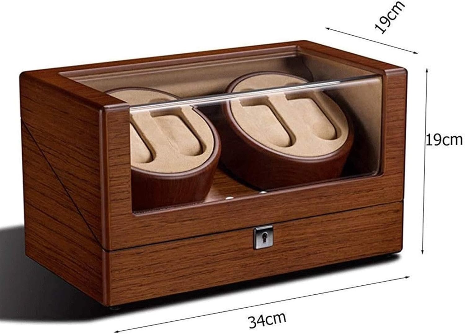 Watch Winder for 2 Automatic Watches, Quiet Motor, 5 Rotation Modes, Piano Paint Finish, Battery/AC Powered