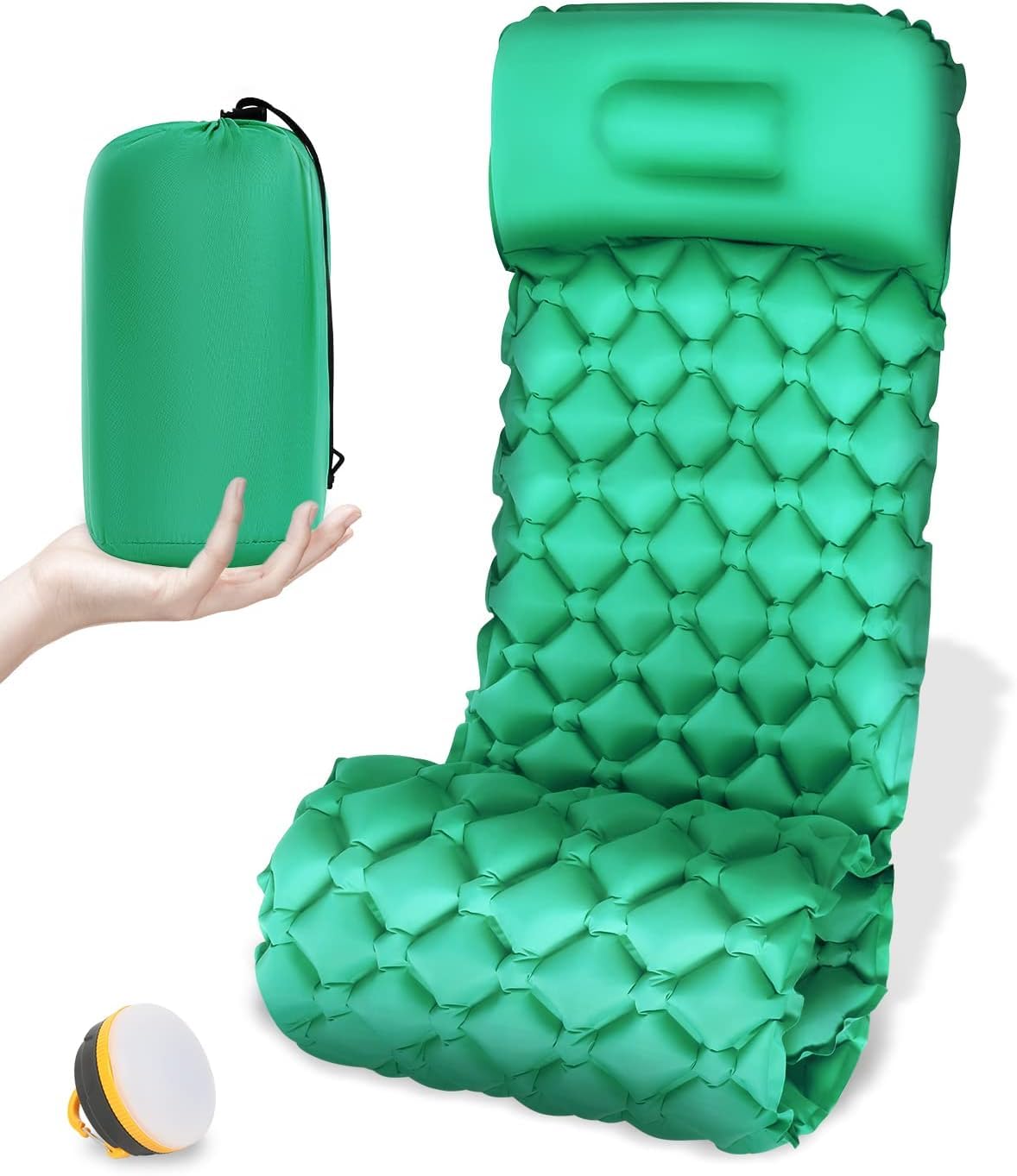 Vruta Camping Mat, Ultralight Sleeping Mat with Built-in Foot Pump, Extra Thick Waterproof Camping Mattress, Portable Self Inflating Camping Mat with Pillow for Outdoor Backpacking, Hiking, Traveling-image-15