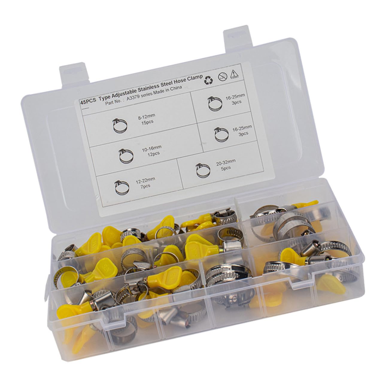 Alipis 45 Pièces Colliers de Serrage Tuyau Acier Inoxydable avec Plastique Lot de Clips pour Tuyaux Applications Domestiques et Mécaniques