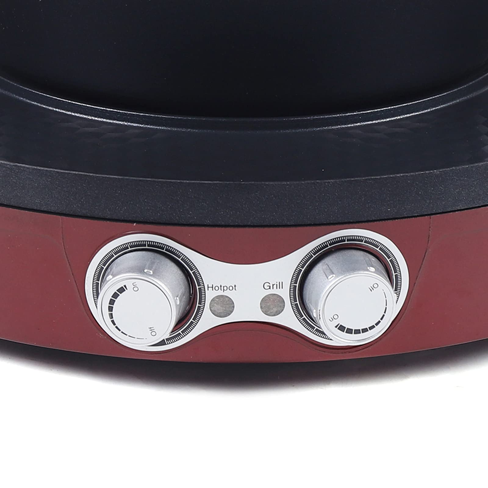 2 in 1 Elektrischer Hot Pot und Grill, Elektro-Backofen Doppeltrennung Mandarin Ente Topf BBQ Grill, Hotpot mit Unabhängiger Temperaturregelung, 2200 W, 52 * 52 * 18.5cm