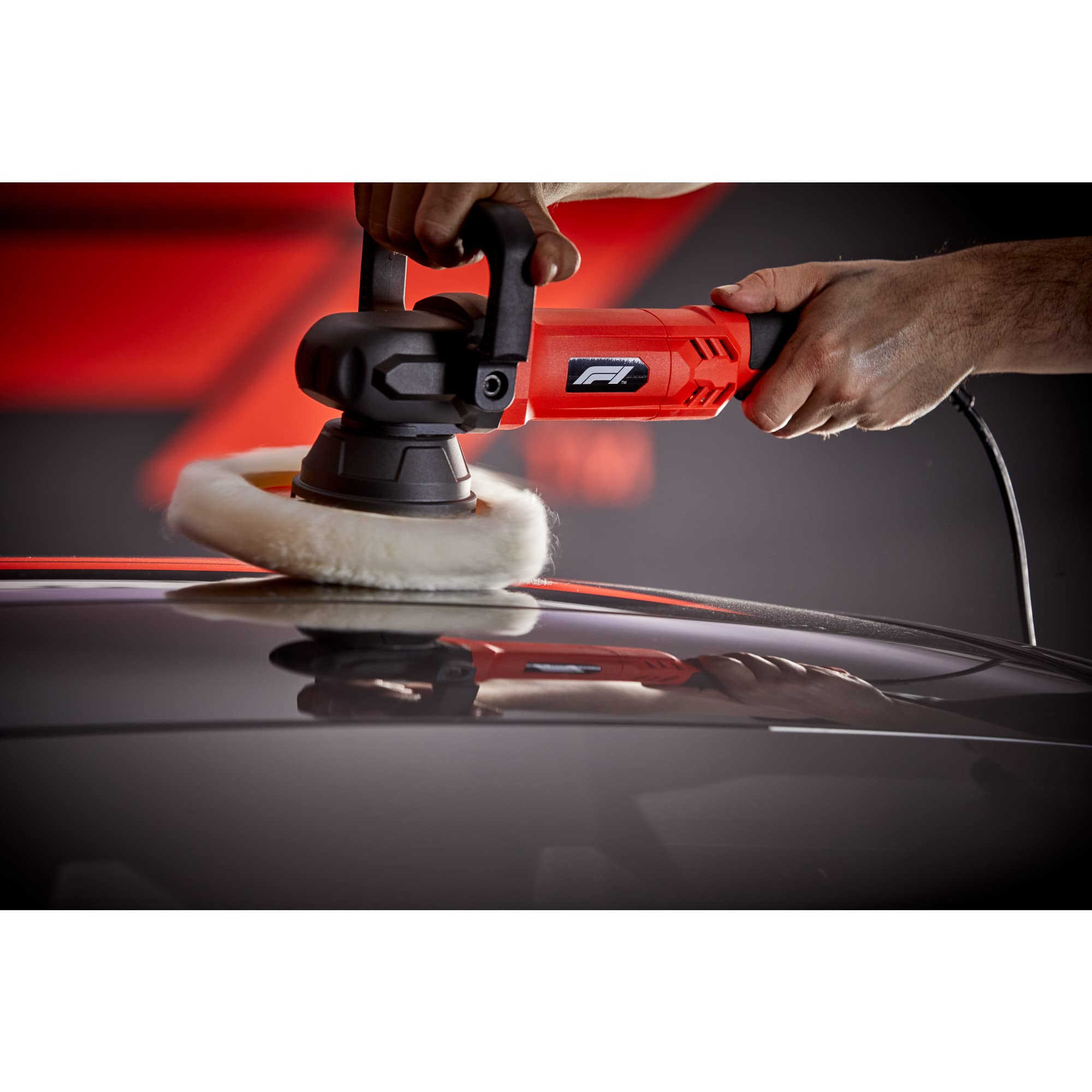 Formula 1 Poliermaschine 900 W/230V, 600-4.000 U/Min Drehzahl, Soft Start, geräuscharm, 150mm Scheiben-ø, umfangreiches Zubehör