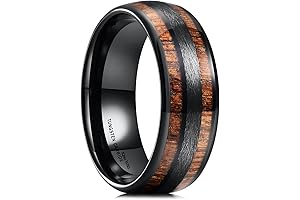 Nature 8mm Serene Titanium Ring with Secret Wood Inlay