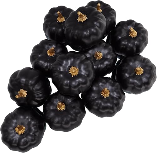 Miniatura 10 de Winlyn 12 calabazas artificiales pequeñas de oro rosa, calabazas decorativas, calabazas de espuma sintética para regalos, otoño, boda, baby shower,