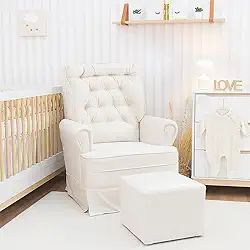 Poltrona Amamentação Alice com Puff e Balanço Gariani