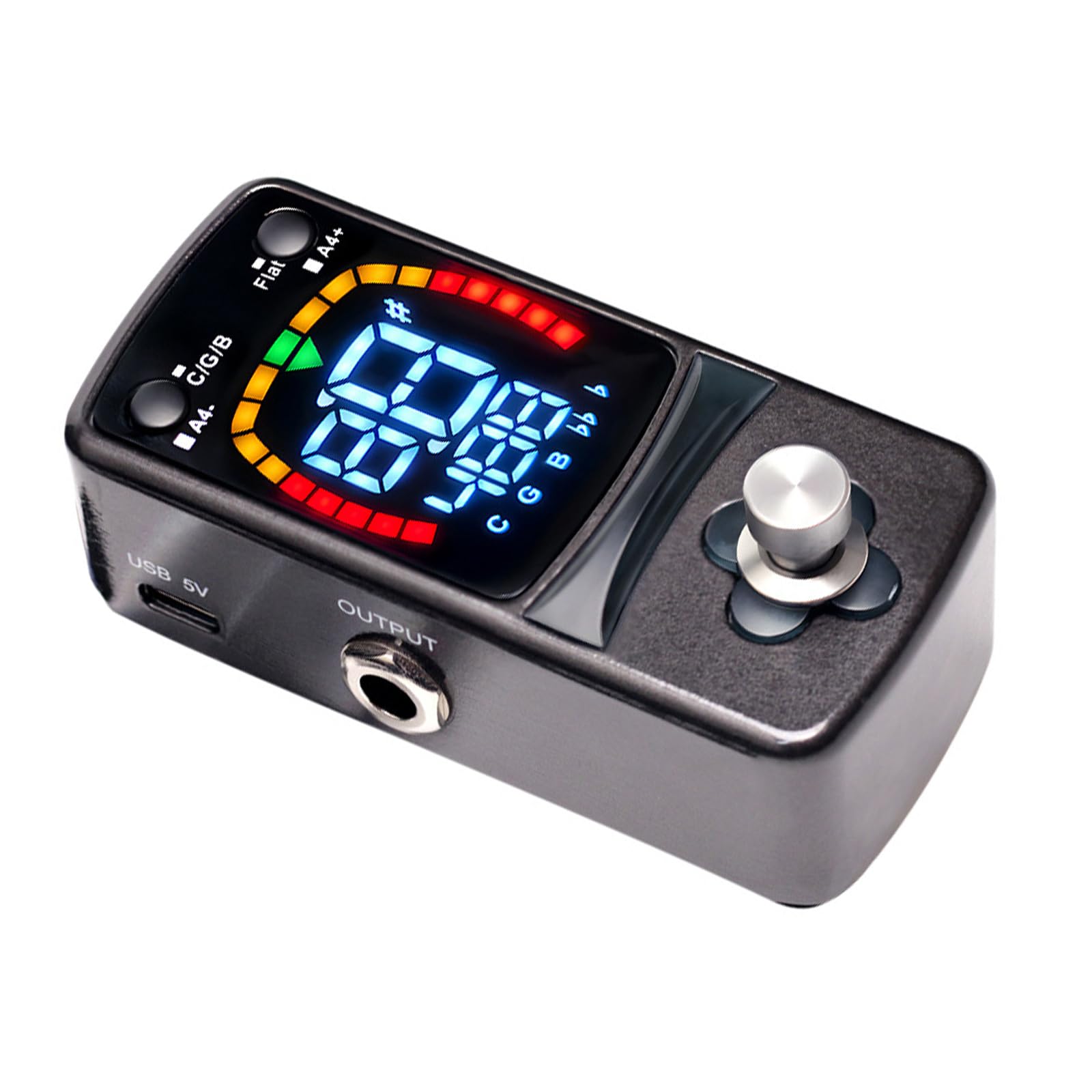 Sintonizzatore digitale per pedale per chitarra, display LCD, copertura in metallo, accordatore cromatico, effetto pedale per chitarre elettriche e bassi
