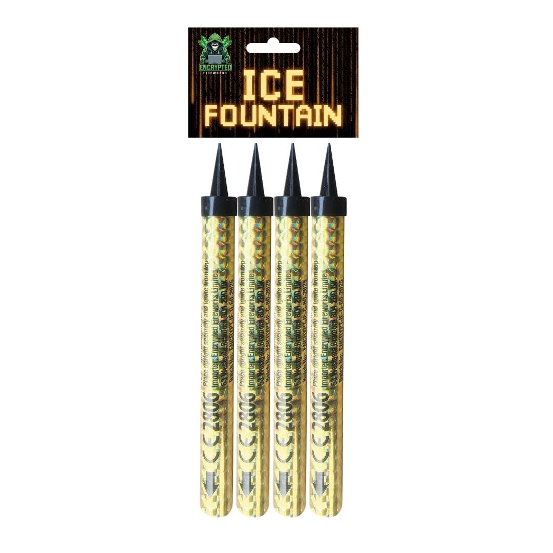 Ice Fountains 4 Pack – 14.5cm Cake Sparklers for Bottles & Desserts, Gold or Silver, 60 Second Sparkling Candles for Birthdays, Weddings & Parties (Gold)