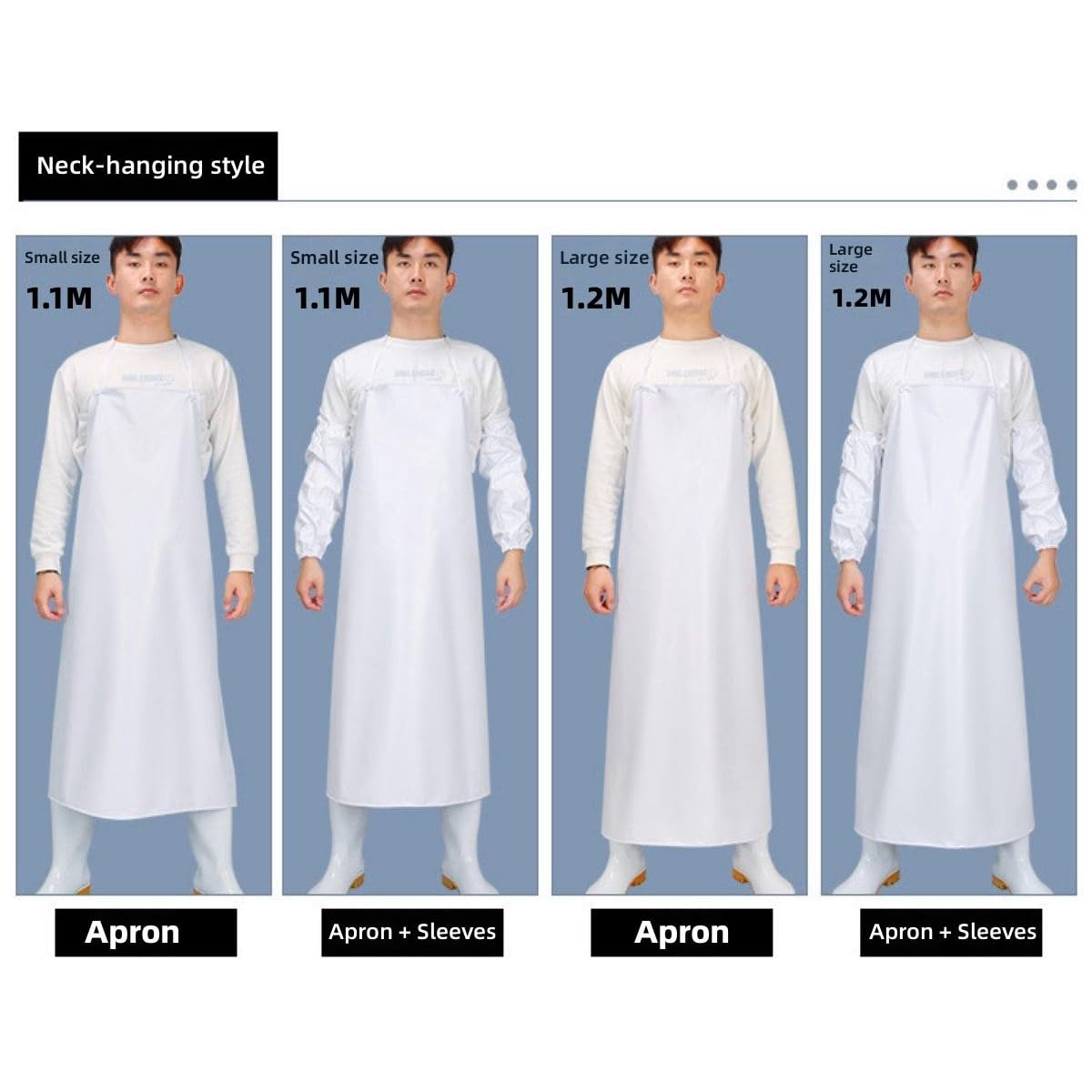 Delantal de PVC Impermeable Blanco, Pack de 10 Piezas, Delantal de Trabajo Pesado Resistente a Productos Químicos y a Prueba de Aceite, Ideal para Cocina, Lavavajillas y Uso Industrial