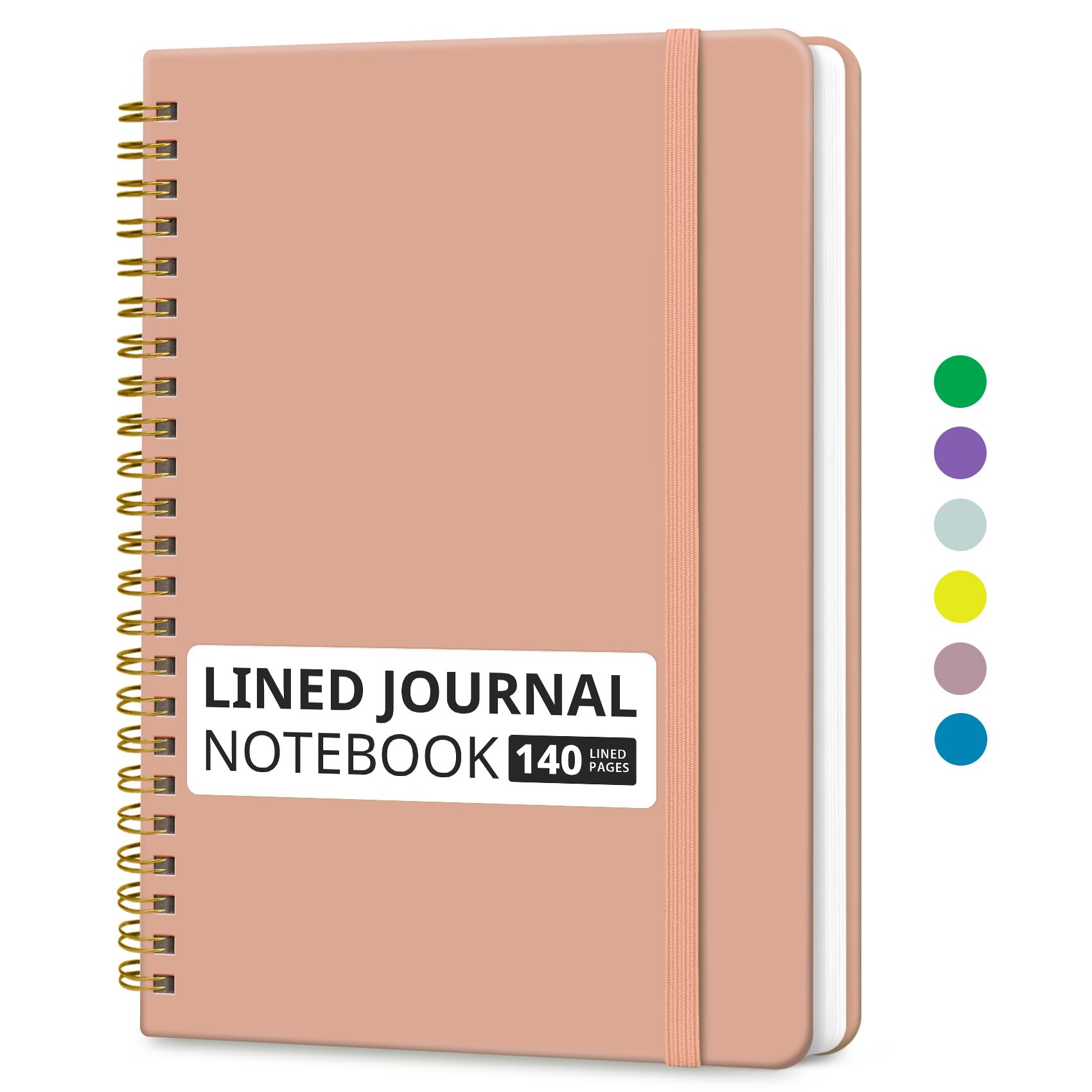 Taja Lined Spiral Notebook for Work, 5.7"x7.9" Spiral Journal College Ruled